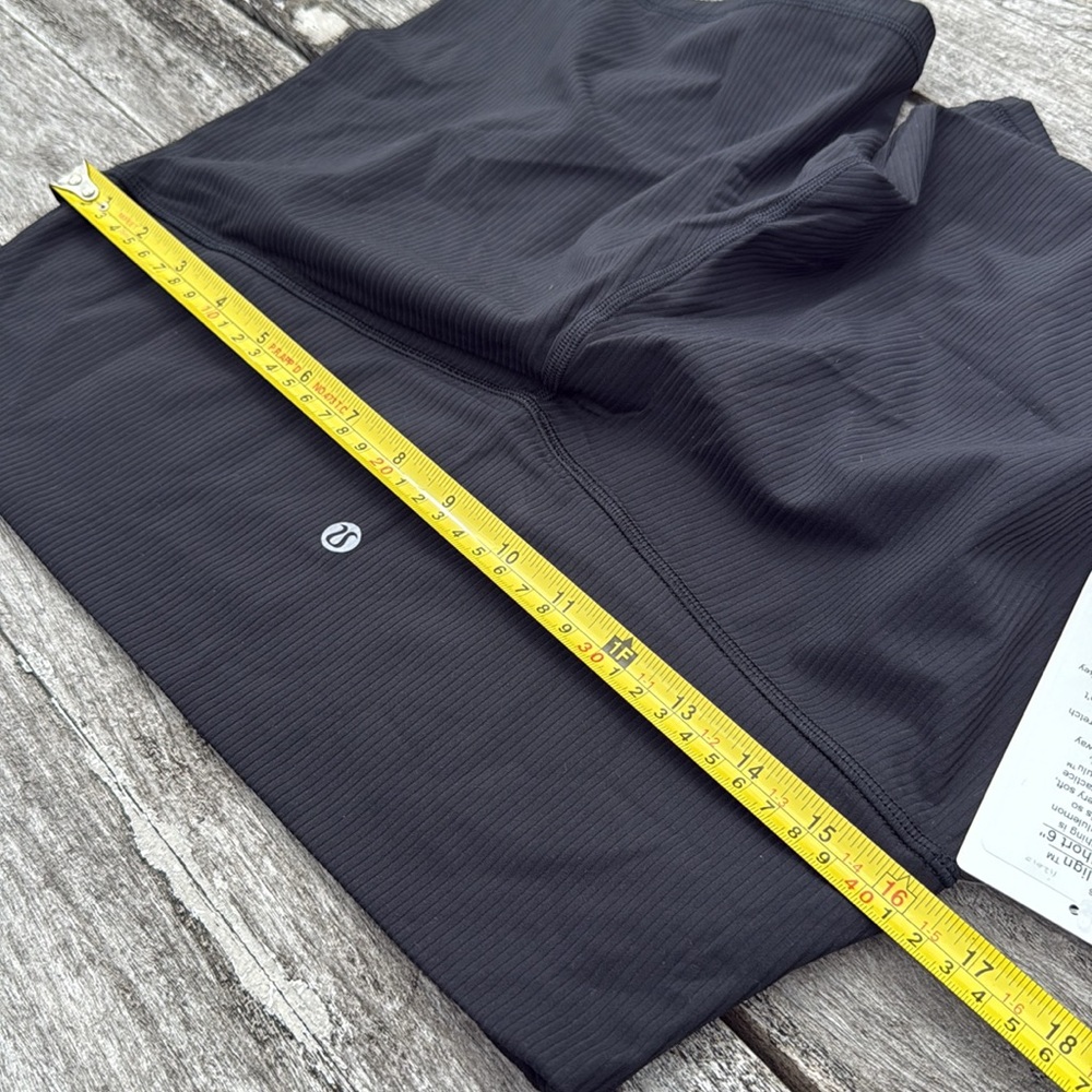 Lululemon Align High-Rise Ribbed Short 6" Black size 12 NWT BIKE SHORTS - Picture 4 of 7